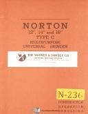 Norton-Norton 12\", 14\" & 16\" Type C Grinder Construction Operation and Servicing Manual-12\"-14\"-16\"-01
